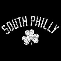 South Philly Text Irish Shamrock Distressed White Print Drawstring Bag