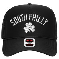 South Philly Text Irish Shamrock Distressed White Print Hat