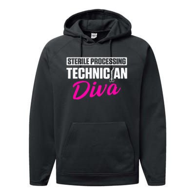 Sterile Processing Technician Diva Funny Tech Performance Fleece Hoodie