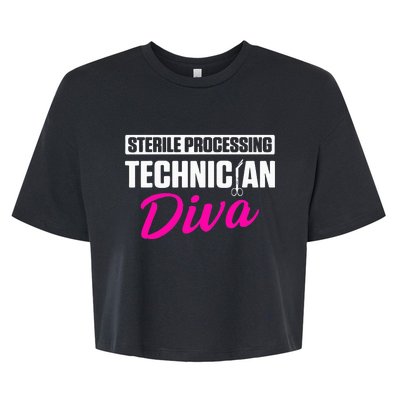 Sterile Processing Technician Diva Funny Tech Bella+Canvas Jersey Crop Tee