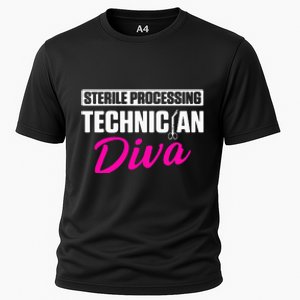 Sterile Processing Technician Diva Funny Tech Cooling Performance Crew T-Shirt