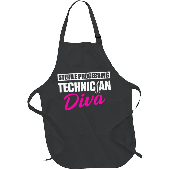 Sterile Processing Technician Diva Funny Tech Full-Length Apron With Pockets