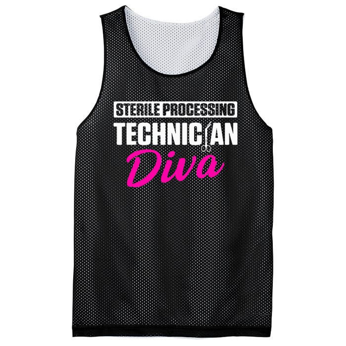 Sterile Processing Technician Diva Funny Tech Mesh Reversible Basketball Jersey Tank