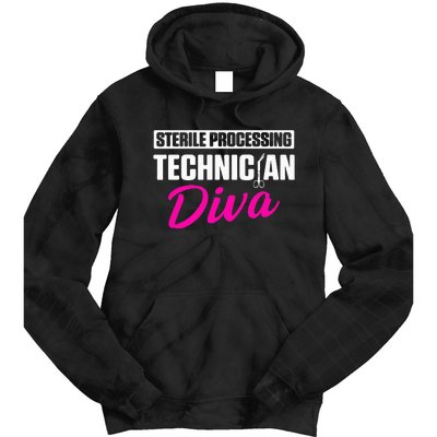 Sterile Processing Technician Diva Funny Tech Tie Dye Hoodie