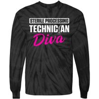 Sterile Processing Technician Diva Funny Tech Tie-Dye Long Sleeve Shirt