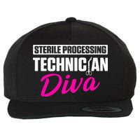 Sterile Processing Technician Diva Funny Tech Wool Snapback Cap