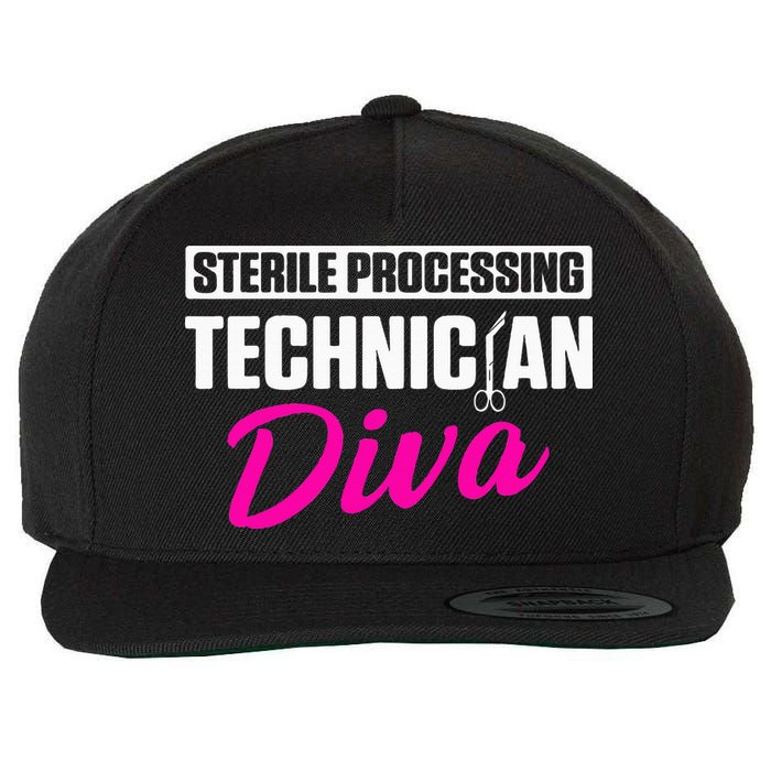 Sterile Processing Technician Diva Funny Tech Wool Snapback Cap