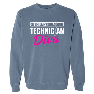 Sterile Processing Technician Diva Funny Tech Garment-Dyed Sweatshirt