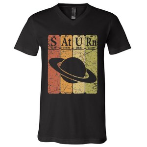 Saturn Periodic Table Elements Saturn Planet Space Nerd V-Neck T-Shirt