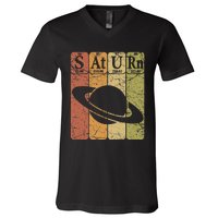 Saturn Periodic Table Elements Saturn Planet Space Nerd V-Neck T-Shirt