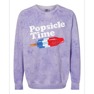 Summer Popsicle Time Funny Bomb Retro 80s Pop Vacation Gift Colorblast Crewneck Sweatshirt