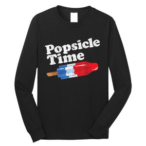 Summer Popsicle Time Funny Bomb Retro 80s Pop Vacation Gift Long Sleeve Shirt