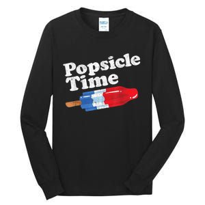 Summer Popsicle Time Funny Bomb Retro 80s Pop Vacation Gift Tall Long Sleeve T-Shirt