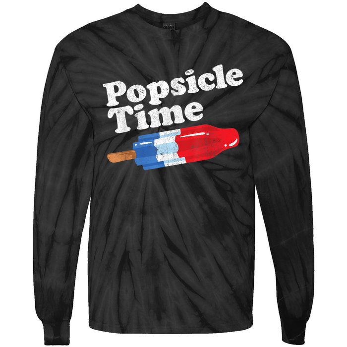 Summer Popsicle Time Funny Bomb Retro 80s Pop Vacation Gift Tie-Dye Long Sleeve Shirt