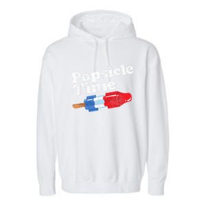 Summer Popsicle Time Funny Bomb Retro 80s Pop Vacation Gift Garment-Dyed Fleece Hoodie