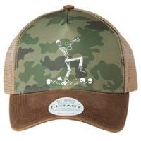 Skeleton Playing Trumpet Instruments Musician Halloween Legacy Tie Dye Trucker Hat