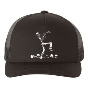 Skeleton Playing Trumpet Instruments Musician Halloween Yupoong Adult 5-Panel Trucker Hat