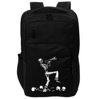 Skeleton Playing Trumpet Instruments Musician Halloween Impact Tech Backpack