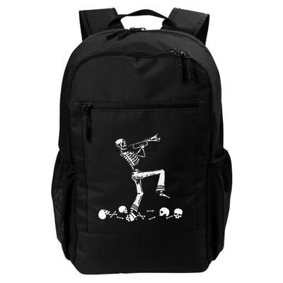 Skeleton Playing Trumpet Instruments Musician Halloween Backpack