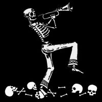 Skeleton Playing Trumpet Instruments Musician Halloween Sustainable Bucket Hat