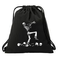 Skeleton Playing Trumpet Instruments Musician Halloween Drawstring Bag