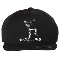 Skeleton Playing Trumpet Instruments Musician Halloween Wool Snapback Cap