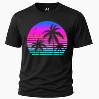 Sunset Palm Tree Cool Summer Vacation Style Vaporwave Performance Shirt