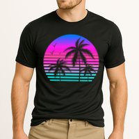 Sunset Palm Tree Cool Summer Vacation Style Vaporwave Performance Shirt