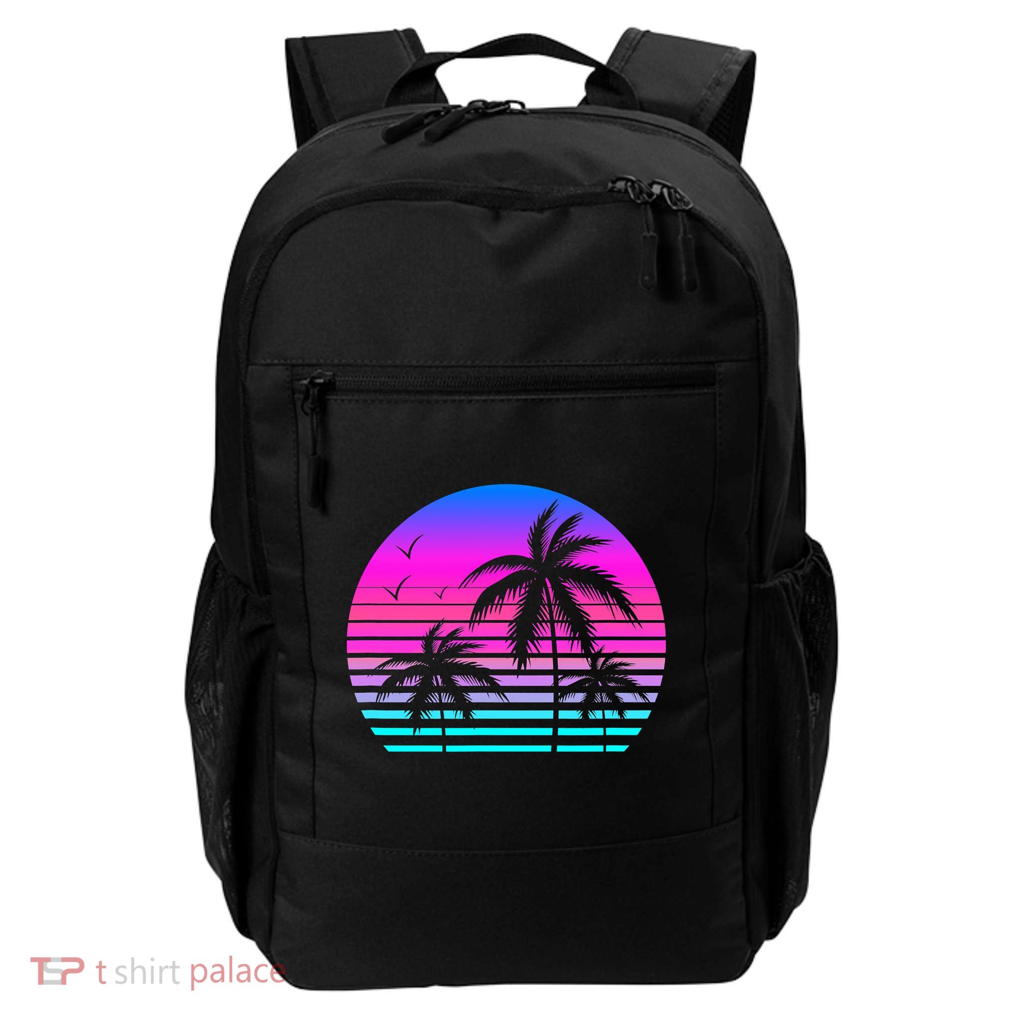 Sunset Palm Tree Cool Summer Vacation Style Vaporwave Backpack