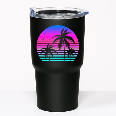 Sunset Palm Tree Cool Summer Vacation Style Vaporwave Tumbler