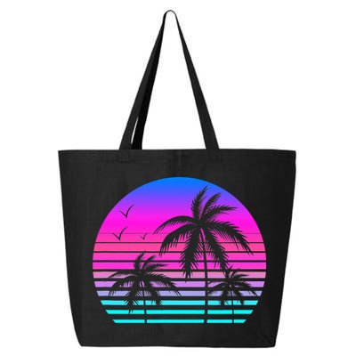 Sunset Palm Tree Cool Summer Vacation Style Vaporwave 25L Jumbo Tote