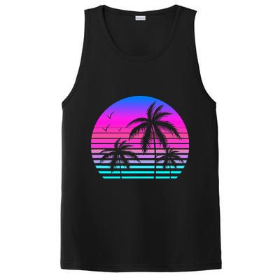 Sunset Palm Tree Cool Summer Vacation Style Vaporwave PosiCharge Competitor Tank