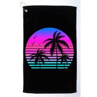 Sunset Palm Tree Cool Summer Vacation Style Vaporwave Golf Towel