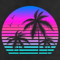 Sunset Palm Tree Cool Summer Vacation Style Vaporwave Golf Towel