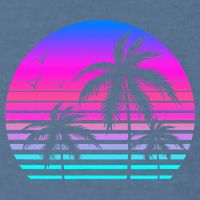 Sunset Palm Tree Cool Summer Vacation Style Vaporwave Garment-Dyed Sweatshirt