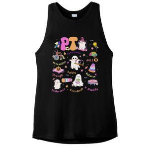 Spooky Physical Therapist Halloween Physical Therapy Month Ladies PosiCharge Tri-Blend Wicking Tank