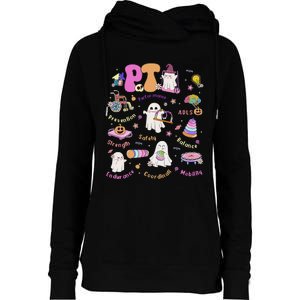 Spooky Physical Therapist Halloween Physical Therapy Month Womens Funnel Neck Pullover Hood