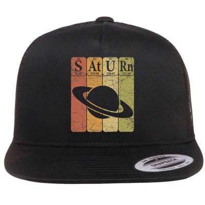 Saturn Periodic Table Elements Saturn Planet Space Nerd Flat Bill Trucker Hat