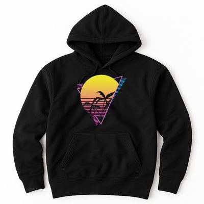 Sunset Palm Trees Synthwave Vaporwave Aesthetic Hoodie
