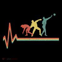 Shot Put Throw Athelte Retro Heartbeat Track And Field Button