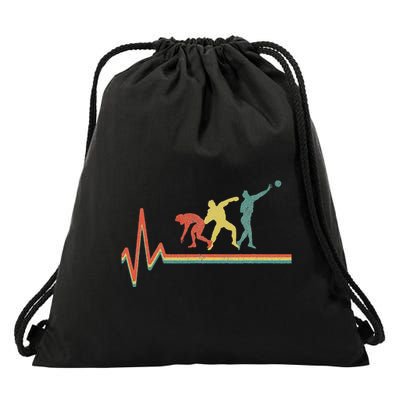 Shot Put Throw Athelte Retro Heartbeat Track And Field Drawstring Bag