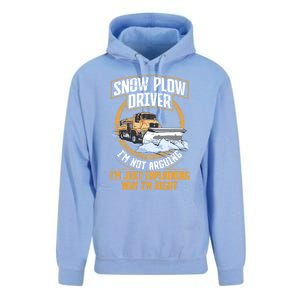 Snow Plow Truck Just Explaining Why IM Snow Plow Driver Cute Gift Unisex Surf Hoodie