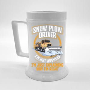 Snow Plow Truck Just Explaining Why IM Snow Plow Driver Cute Gift Beer Stein