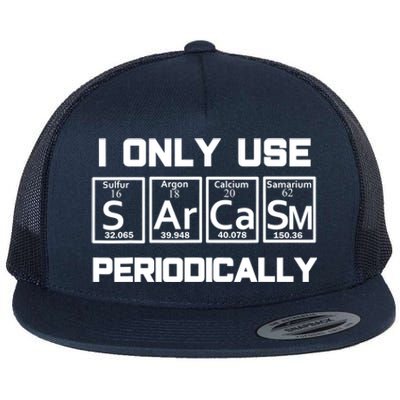 Sarcasm Periodic Table Elegift Weird Science Joke Gift Flat Bill Trucker Hat