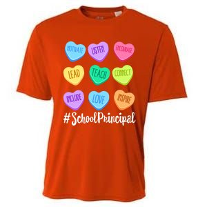 School Principal Teacher Valentine's Day Pastel Candy Heart Gift Cooling Performance Crew T-Shirt