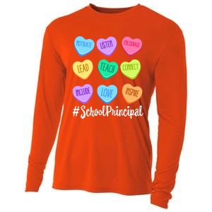 School Principal Teacher Valentine's Day Pastel Candy Heart Gift Cooling Performance Long Sleeve Crew