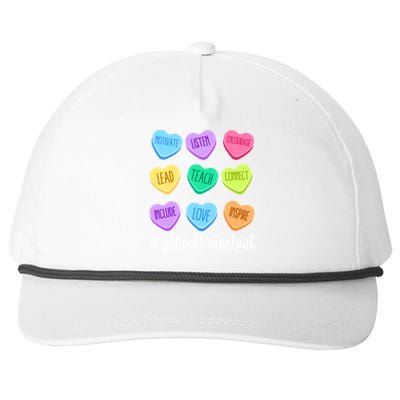 School Principal Teacher Valentine's Day Pastel Candy Heart Gift Snapback Five-Panel Rope Hat