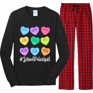 School Principal Teacher Valentine's Day Pastel Candy Heart Gift Long Sleeve Pajama Set