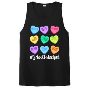 School Principal Teacher Valentine's Day Pastel Candy Heart Gift PosiCharge Competitor Tank