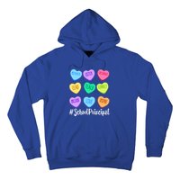 School Principal Teacher Valentine's Day Pastel Candy Heart Gift Hoodie